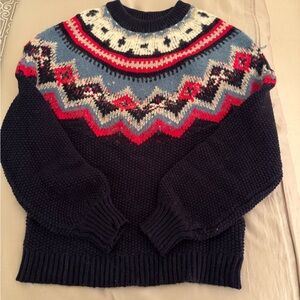 J. Crew Women’s Navy Fair Isle Sweater, Size XS
